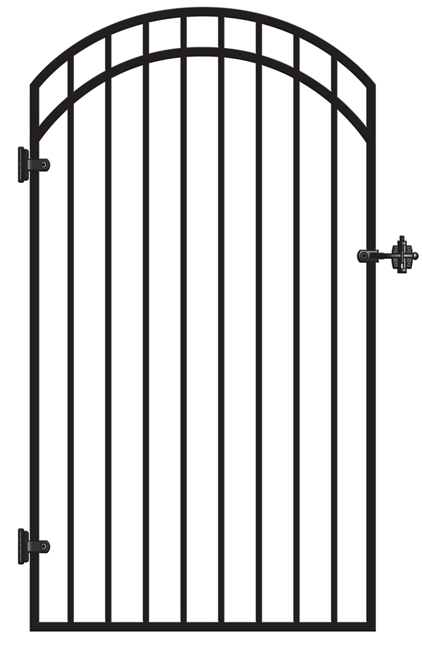 Black metal gate