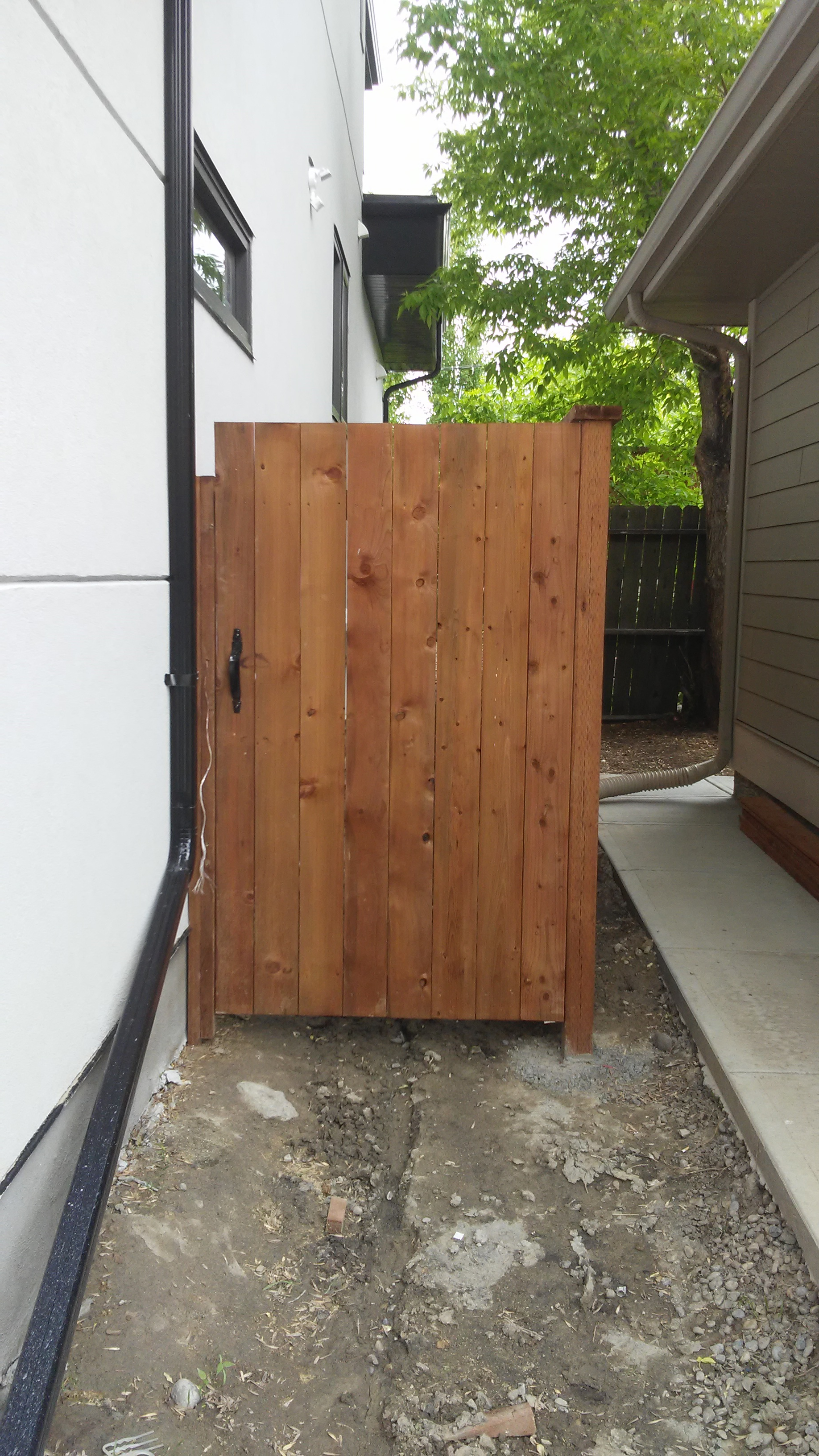 Modern brown treated naughty pine! Gate to Calgary, city bi law standard